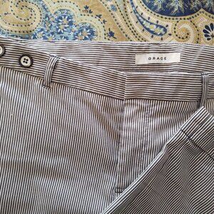 Cuffed Striped Slacks